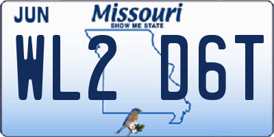 MO license plate WL2D6T