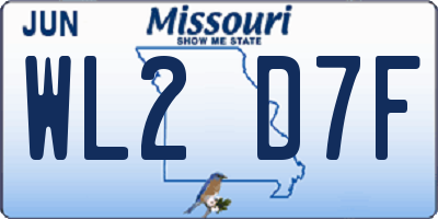 MO license plate WL2D7F