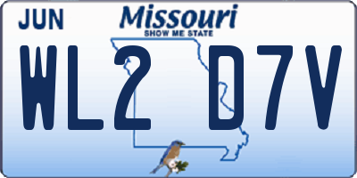 MO license plate WL2D7V