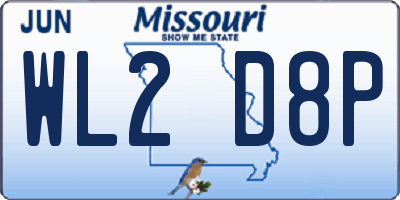 MO license plate WL2D8P