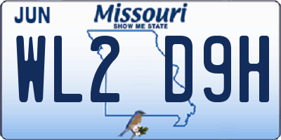 MO license plate WL2D9H