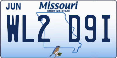 MO license plate WL2D9I