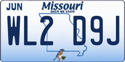 MO license plate WL2D9J