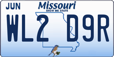 MO license plate WL2D9R