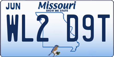 MO license plate WL2D9T