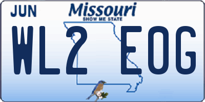 MO license plate WL2E0G