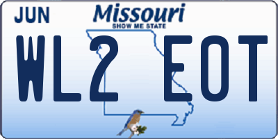 MO license plate WL2E0T
