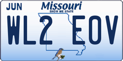 MO license plate WL2E0V