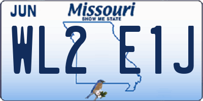 MO license plate WL2E1J