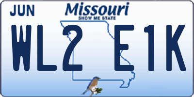 MO license plate WL2E1K