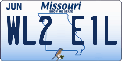 MO license plate WL2E1L