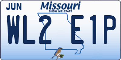 MO license plate WL2E1P