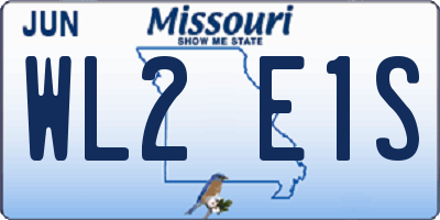 MO license plate WL2E1S