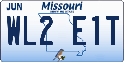 MO license plate WL2E1T