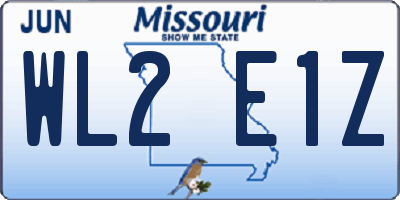 MO license plate WL2E1Z