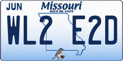 MO license plate WL2E2D
