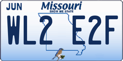 MO license plate WL2E2F