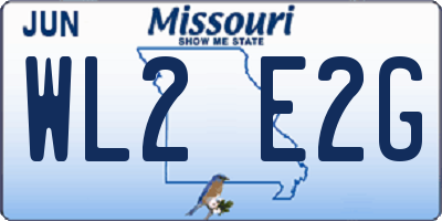 MO license plate WL2E2G