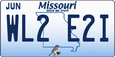 MO license plate WL2E2I