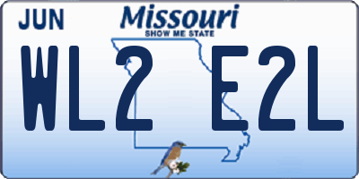 MO license plate WL2E2L