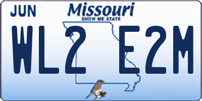 MO license plate WL2E2M