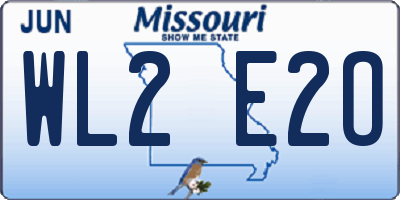 MO license plate WL2E2O