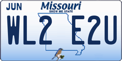 MO license plate WL2E2U