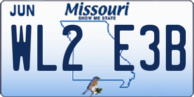 MO license plate WL2E3B