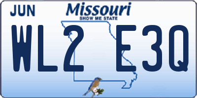 MO license plate WL2E3Q