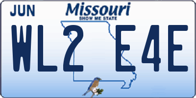 MO license plate WL2E4E
