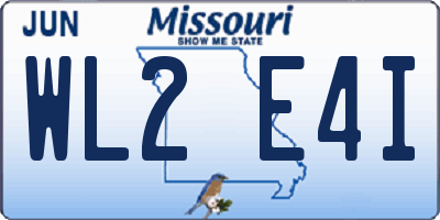 MO license plate WL2E4I