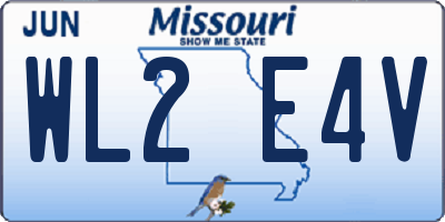 MO license plate WL2E4V