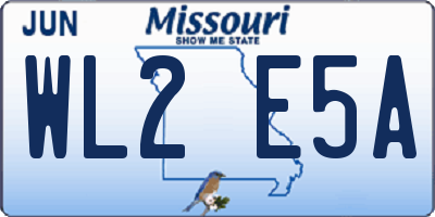 MO license plate WL2E5A