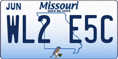 MO license plate WL2E5C