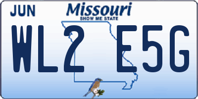MO license plate WL2E5G