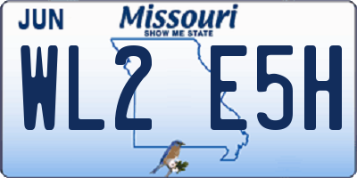 MO license plate WL2E5H