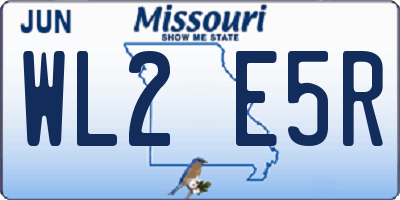 MO license plate WL2E5R
