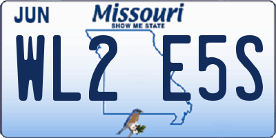 MO license plate WL2E5S