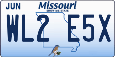 MO license plate WL2E5X