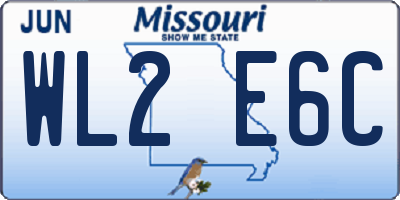 MO license plate WL2E6C