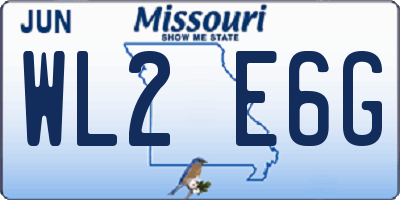 MO license plate WL2E6G