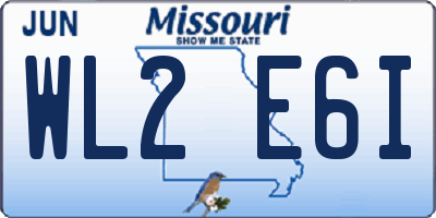 MO license plate WL2E6I