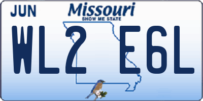 MO license plate WL2E6L