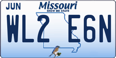 MO license plate WL2E6N