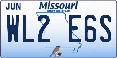 MO license plate WL2E6S
