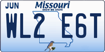 MO license plate WL2E6T