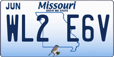 MO license plate WL2E6V