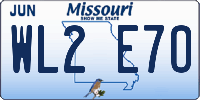 MO license plate WL2E7O