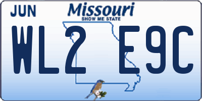MO license plate WL2E9C