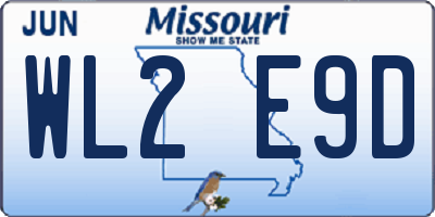 MO license plate WL2E9D